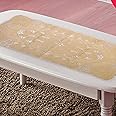 Kuber Industries Floral Design Virgin Viny Soft Fabric Dining Table Runner 34"x17" or 84 x 42 cm (Cream) - CTKTC045912