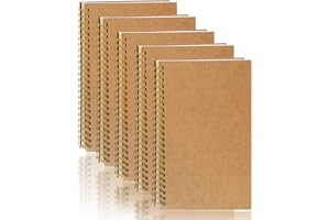 PALUDO 5 Sztuk Notatnik Kropki A5 Spiralny Notatnik, Zeszyty z Okładką Kraft 100 Stron/50 Arkuszy, A5 Notatniki Pamiętnik Szkicownik Pisanie Podkładka Blok Rysunkowy dla Podróży Szkoła Biuro