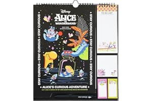 Grupo Erik: Calendario Famiglia 2025 Alice nel Paese delle Meraviglie | Calendario 2025 da muro con 4 colonne, 30x34cm, da Settembre 2024 a Dicembre 2025 con to do list, stickers e penna inclusa