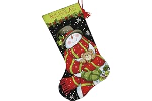 DIMENSIONS Snowman & Bear Stocking Needlepoint Kit-16 Long Stitched In Floss