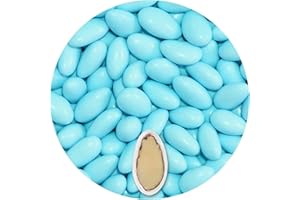 EinsSein 0,5 kg dragées mariage amande Colorato bleu clair brillant | dragees baptême, communion, célébrer, fête, candybar | Cadeaux pour les invités mariage | Bonbon aux Amande | Badem sekeri