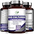 Bio Cultures Complex Probiotics 100 Billion CFU with Prebiotics – Lactobacillus Plantarum & Saccharomyces Boulardii Probiotic - 30 Vegan Capsules – Probiotics for Women & Men – Packaging May Vary