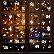 JMANNI Fensterbilder Weihnachten – 10 Blatt Schneeflocken-Aufkleber, Wiederverwendbar, Statisch Haftend
