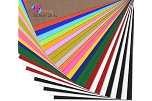 ZWANZER Vinilo Textil Termoadhesivo de 25 hojas - PU Vinilo Transferencia de Calor de 30.5 * 25.4cm, Hojas de Vinilo para Planchar, para Cricut y Sil