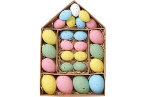 ‎VICTOR'S WORKSHOP Victor's Workshop 25x Ostereier zum Aufhängen, farbige künstliche Ostereier für Osterdeko Osterstrauß Osterkörbchen Frühlingsdeko - Bunt