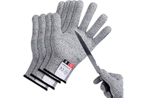 flintronic rękawice przeciwcięciowe, 2 pary, rękawice robocze odporne na przecięcia, certyfikat EN388 ochrona poziom 388, rękawice ogrodnicze, rękawice kuchenne, cienkie i lekkie, można prać w pralce