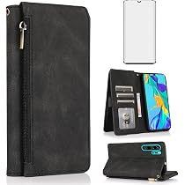 Asuwish Cover Portafoglio Per Huawei P30 Pro Con Pellicola Vetro Temperato – Pelle PU, 3 Tasche Carte, Supporto Regolabile, Viola