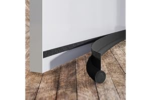 IANTE Paraspifferi Sottoporta Adesivo per Porte Interne, Esterne, Blindate e Finestre | Blocca Luce, Spifferi, Polvere e Insetti (NERO)