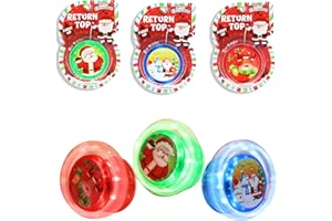 HOVUK 1 x Yoyo natalizio con luci a LED, design casuale lampeggiante per bambini, divertente regalo per la calza della Befana, Yo-Yo giocattolo con ritorno automatico, regalo divertente per le vacanze,