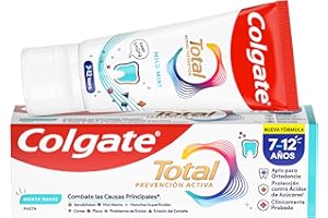 Pasta de dientes infantil Colgate Total para niños 7-12 años 12x50ml | protección superior duradera | dentífrico para niños con ingredientes antibacterianos |sabor a menta suave