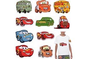 MODALI 10 Pièce Patch Thermocollant Vetement Cars, Ecusson Thermocollant Enfant et Adultes Auto, Ecusson a Coudre Accessoires de Bricolage, Renfort Genoux pour Vêtements, Chapeaux, Jeans, Vestes