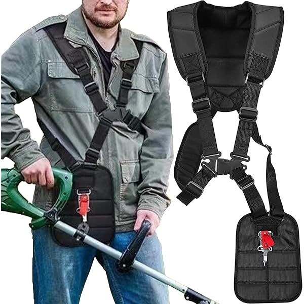 Cinghia Comfort Per Decespugliatore Rlongtou - Doppia Tracolla Regolabile, Nero - Foto 4