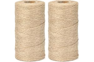 G2PLUS 200M Cuerda de Yute Natural Yute Twine 1.5mm-Cuerda Manualidades Cuerda de Jardinería Bricolaje para el Hogar de 2 hebras para Jardinería,Envoltura de Regalos,Plantas