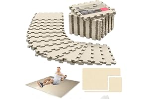 GENERIC Tappeto Palestra, Tappeto Puzzle, Tappeto Gomma Antiscivolo, Tappetino Palestra, Tappetino Fitness, Home Gym, Tatami Palestra, Tappeti, Pavimento Gommato Palestra, Tappetino Ginnastica (BEIGE)