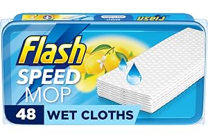 Flash Speedmop Wet Mop Floor Cleaner Refill Wipes, 48 (2x24) Refills Lemon Scented, For A Fast & Easy Clean
