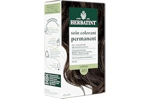 Herbatint Soin Colorant Permanent pour Cheveux 4N Châtain - 170 ml | Sans Ammoniaque, 100% Couverture des Cheveux Blancs | Testé Dermatologiquement pour Peaux Sensibles, avec 8 Extraits Végétaux Bio