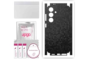 apgo skin sticker film foil vinyl for the BACK+SIDES for Samsung Galaxy S24 Panal negro, Full Wrap Skin