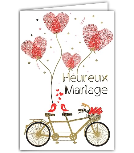 Carte Heureux Mariage Félicitations Or Doré Brillant Scintillant