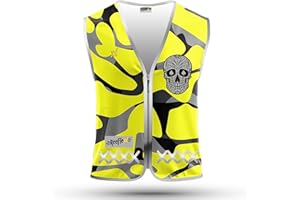 ‎REEFLEXX REEFLEXX Herren-Fahrradweste - Stylische Warnweste mit auffälligen Farben/Mustern und starken Reflektoren - Erhöhte Sichtbarkeit im Straßenverkehr.