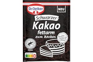 ‎DR. OETKER Dr. Oetker Schwarzer, Fettarmer Kakao zum Backen: Fettarmer, schwarzer Kakao zum Backen, für das Färben von Teigen und Cremes, für Kekse oder Kuchen, 30g