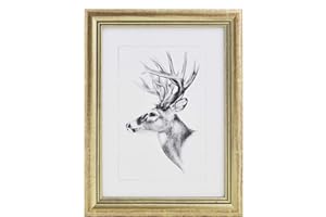 WOLTU Marcos de Fotos de Madera Maciza 20x25 cm, Marcos de Foto para Pared o Mesa, Marco de Póster en Vertical y Horizontal para Decoracion, Oro