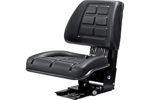 KLARA SEATS Schleppersitz Traktorsitz Universalsitz Trecker Sitz Oldtimer gefedert KS 44/1V PVC Schwarz neigungsverstellbar mit Stossdämpfer und Zugfedern