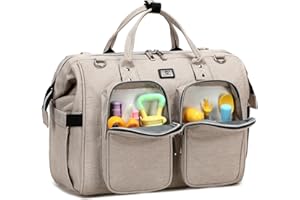 Pomelo Best Wickeltasche mit wasserdicher Wickelunterlage und 2 Kinderwagen Haken verstellbare Schultergurt multifunktionale Umhängetasche Reisetasche für Unterwegs