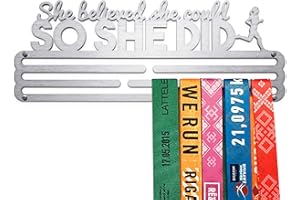 United Medals 'She Believed She Could So She Did' Cintre de Médailles | Acier Porte-Médailles | Medal Holder Display
