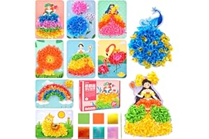 FOHYLOY Poke Art DIY Toys, Warmyard Childhood Infinite Dream Hand-Painted, Poking Fabric Art Frenzy, 3D DIY Cartoon Change Dress Educational Toys, Puncture Painting Craft Kit for Kids Boys (A)