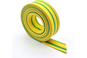 Makashop24 - Schrumpfschlauch 2:1 Auswahl: 1 Meter, rot, blau, gelb, grün/gelb grau, transparent, braun usw verschiedene Farben Ø 1,2 bis 25,4 mm (Ø 2,4 mm, grün/gelb)