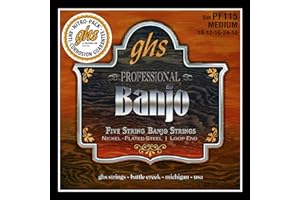 GHS STRINGS GHS BANJO - Vernickelter Saitensatz - 5 Saiten - PF115 - Medium