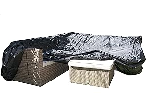 Speedwellstar Large Garden Rattan Sofa Furniture Cover Waterproof Quality Rectangle Table Corner 208x106x204 cm
