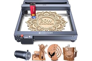 WIZMAKER L1 120W Laser Graviermaschine, Laser Cutter, Hohe Genauigkeit Laserschneider mit Air Assist, Lasergravur Maschine, 20W Laserleistung, Lasergravierer für Holz und Metall, Acryl, Leder