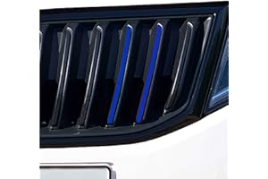 ‎PRINTATTACK P037 20 teiliges Kühlergrill Folien-Set Front Stripes Gitter Aufkleber Styling Folie Streifen für Grill (Brillantblau)