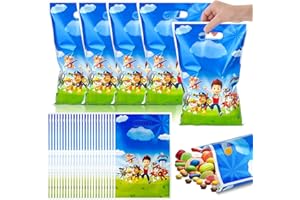 BGTLJKD 50 Piezas Bolsas de Regalo, Bolsas Cumpleaños Infantil, Bolsas de Regalo para Fiestas, Bolsas Plastico Chuches Cumpleaños, Bolsas de Dulces para Niños Fiesta de Cumpleaños