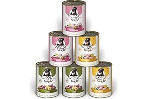 DOGGY Dog Paté Mix Sensitive, 6 x 800 g, Nourriture Humide pour Chien, dans Un Paquet d'essai, sans céréales, avec Huile de Saumon et Moule à lèvres Vertes, particulièrement Bien toléré, fabriqué en