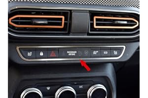 AUTOCOVR Stahlabdeckung für 2021+ Sandero/Sandero STEPWAY/Jogger | 6 Tasten | 1 Stück Edelstahl Nummernschild Rahmen Gebürstetes Metall Innendekoration Tuning Zubehör