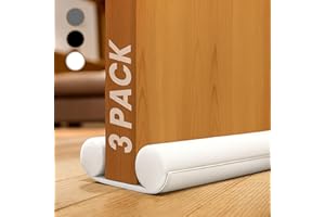 volila Double Sided Draught Excluder for Doors - 3 Pack with Foam Seal - Reduces Bills, Blocks Noise, Light and Pest (White)