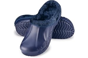 ESTRO Męskie Ocieplane Chodaki Ogrodowe - Damskie Lekkie Gumowe Buty do Ogrodu Męskie Chodaki Ogrodowe Ocieplane Buty Ogrodowe dla Mężczyzn A12