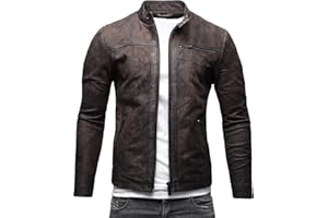 Crone Epic Herren Lederjacke Cleane Basic Leder Jacke in vielen Varianten und Farben