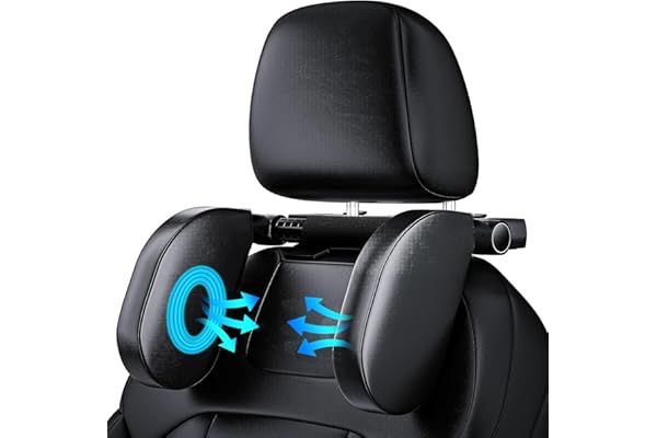 Aipwerer Repose Tete Voiture, Cale Tete Enfant Voiture, Maintien Cale-Têtes pour Sièges Auto de Voyage avec Mousse à Mémoire, Idéal pour Dormir Dans la Voiture (Noir, A05 PVC)