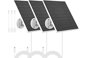 Solarpanel für Eufy Outdoor kamera, Kompatibel mit Eufycam Kamera, Kontinuierliche Stromversorgung, Inklusive 9.8ft Ladekabel, IP65 Wasserdicht, 3 Packungen
