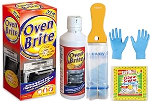TOPEST Oven Cleaner | Heavy Duty Oven Cleaning Kit [500 ml] + Non Scratch Scraper | Bags for Rack and Gloves Included | Complete Oven Cleaner Set with Power Cloth