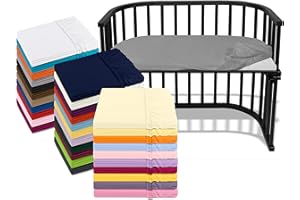 ‎EMILY´S CHECK Emily´s Check Kinder Jersey Spannbetttuch für Beistellbett und Wiege 1476.2098, ca. 40 x 80 cm, Silbergrau