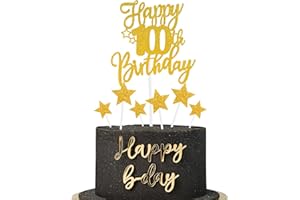 FUNCANDLE Gold Happy 100th Birthday Cake Toppers for Cake,Personalised Cake Toppers for Boy Men Girl Women Decorations,Glitter Cupcake Topper Cake Topper Kit 100th Birthday Party Cake Decoration Supplies