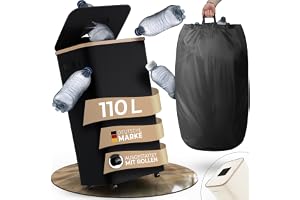 Weidenbach 110L Uppsamlingsbehållare för pantflaskor med hjul och lock med avtagbar bärväska - extra stor - flaskuppsamlingsb