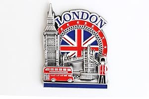 DESIGNO 3D City Metal Fridge Magnets DUBAI Egypt Berlin Budapest Tokyo Ibiza Dubrovnik Cambodia New York Amsterdam Madrid Venice Malaga Sydney Cuba London Rome Vienna Dublin Cancun Nice (London)