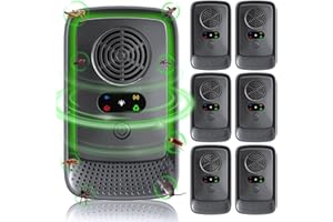 GECOOL 6 Packs Ultrasonic Pest Repeller with 4 Modes, Indoor Electronic Plug-in Pest Control for Roaches, Mice, Spiders, Mosquitoes, Safe for Humans & Pets