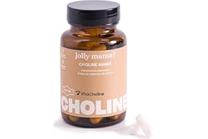 Jolly mama! Choline Mama | Bitartrate de Choline Brevetée | Vitacholine | Hautement Assimilable | Compatible Grossesse et Allaitement | Fabriqué en France | 60 Gélules