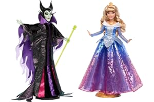 Mattel Disney Diabolina i Aurora Lalki kolekcjonerskie Mattel 2-pak lalek modowych inspirowanych filmem „Śpiąca królewna” Disneya, prezenty dla dzieci w wieku od 6 lat i dorosłych kolekcjonerów, HPG10